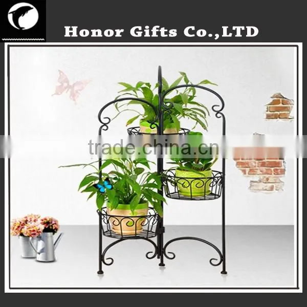 Chinese Factory Flower Pot Rack Hot Sale Iron Flower Pot Stand Plant Display Rack photo-2