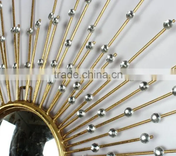 Antique Gold Starburst Wall Mirror for Home Decor photo-2