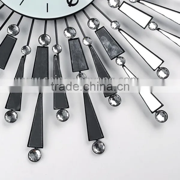 Metal Crystal Wall Digital Clock With Mirror photo-3