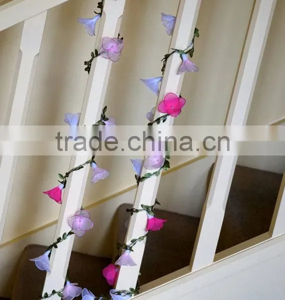 Pink and White LED Flower String Lights photo-2
