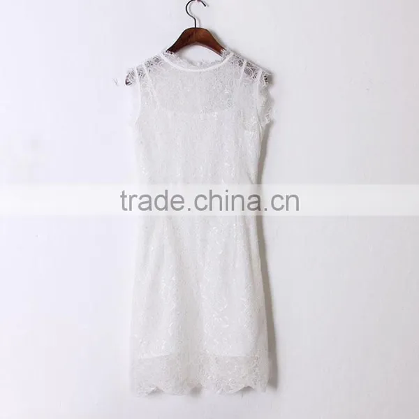 Women's Vintage Lace Sleeveless Cocktail Evening Party Bodycon Slim Pencil Dress photo-5