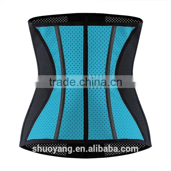 Shuoyang Top Selling High Quality Factory Wholesale Private Label Accept Strong 3 Hooks Mesh Breathable Latex Waist Trainer photo-5