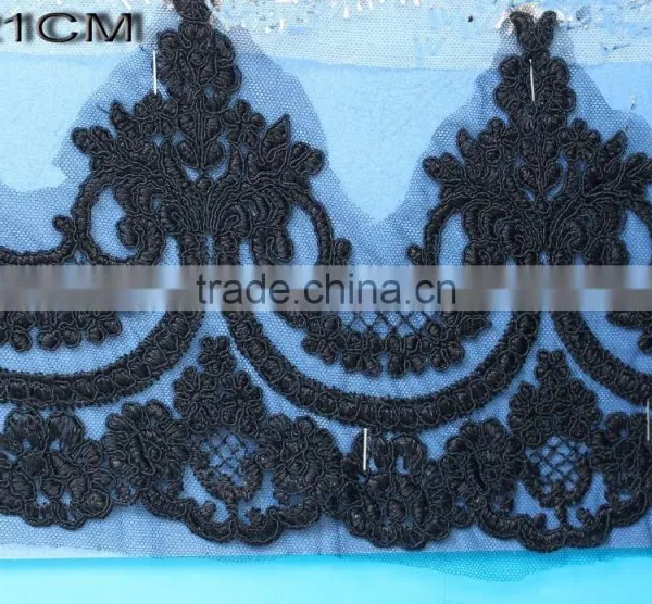 Cotton Lace Embroidery Wedding Fabric Trims for Bridal Wedding Apparel BY YARD photo-3