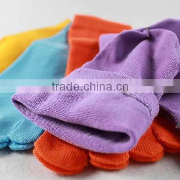 Plain Color 100% Cotton Socks Five Toe Socks photo-3