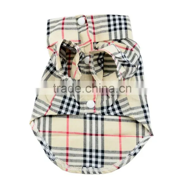 Grid Pet Puppy Summer Shirt Pet Clothes T Shirt