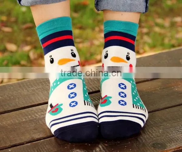 2016 New 3D Cartoon Christmas Snowman Socks Women Cotton Socks Floor Women Cotton Socks photo-3