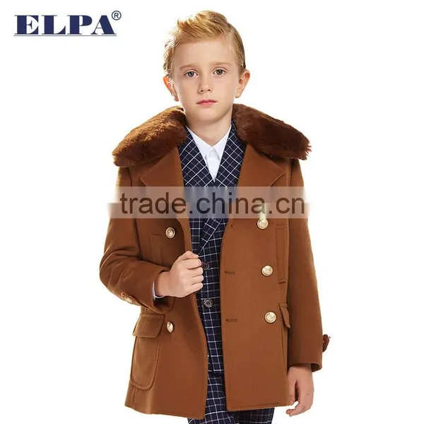 ELPA Fashion Tan Kids Coat Warm Winter Wear Boy Wool Coat