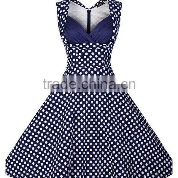 Walson Womens 50's Rockabilly Vintage Style Polka Dot Evening Party Tea Dresses Swing Skaters photo-4