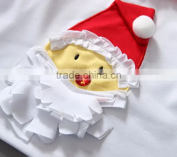 2015 Christmas Santa Cotton Little Girls Boutique Remake Clothing Sets photo-4