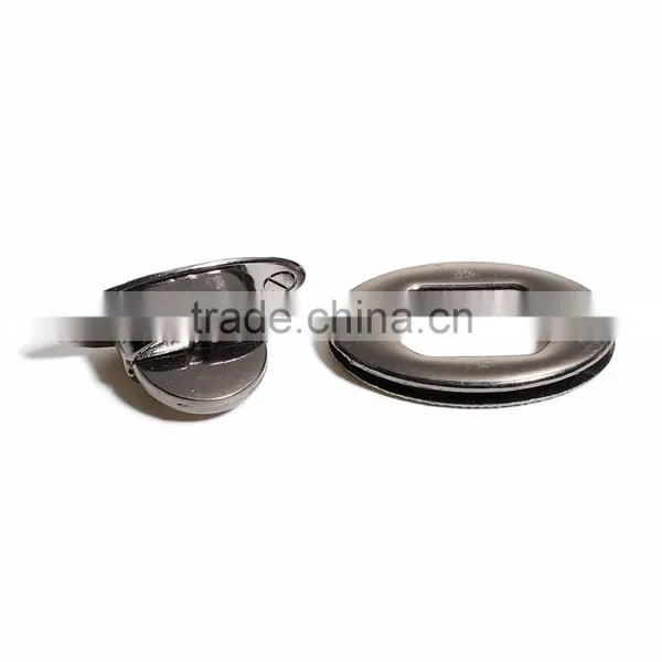 Zinc Based Alloy Purse Twist Turn Lock Gunmetal 46mm(1 6/8") x 30mm(1 1/8"), 1 Set photo-2
