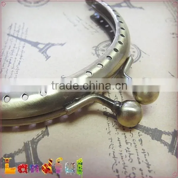 Bronze Metal Sew in Bag Purse Frame Kiss Lock Coin Purse Making photo-5
