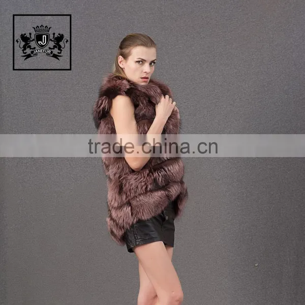 High Quality Lady Fur Coat Genuine Fur Real Girl Fur Vest