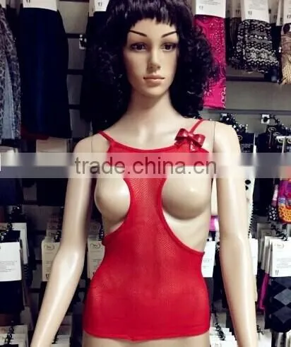 New Fashion Sexy Red Strap Gauze Net Women Vest Underwear Sexy Seamless Underwear