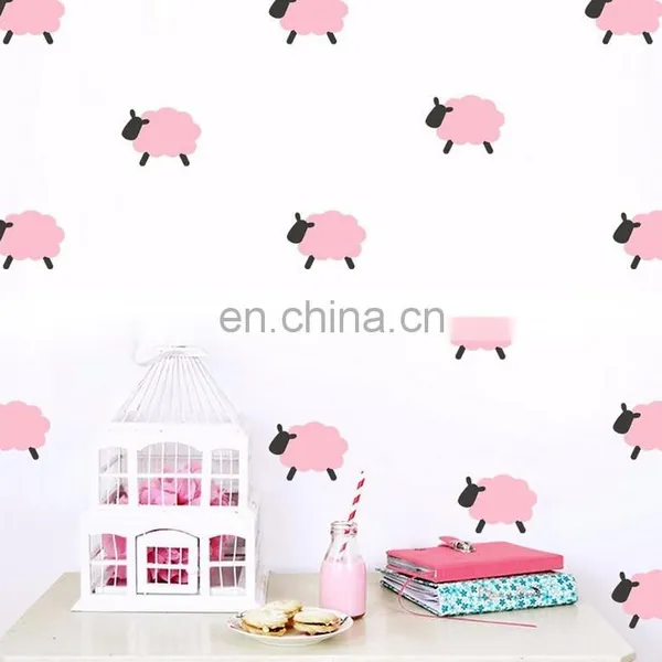 Cute Pink Sheep Ins Style Vinyl Mini Wall Sticker Children Room Home Decoration Mural Roon Decal photo-2