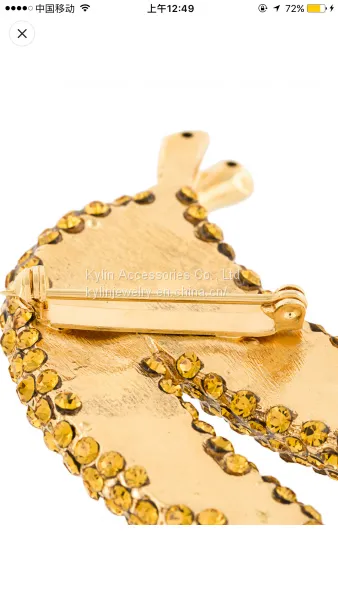 Fashion Jewelry 925 Sterling Silver 24k Yellow Gold Banana Brooches photo-3