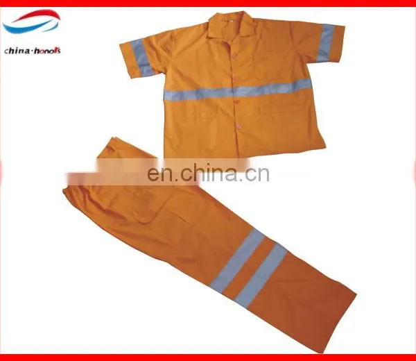 NEW Short Sleeve Type With Reflective Tape Cotton Coverall Cheap Orange Coveralls photo-2