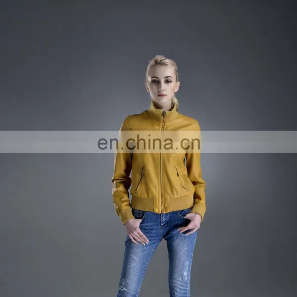 2017 New Fashion Ladies PU Leather Jacket With High Quality