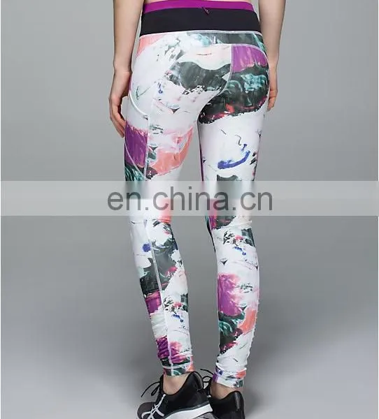 Yihao 2015 Women New Design Printed Speed Tight Leggings Sportswear Yoga Wholesale Dance Workout Printed Leggings photo-2
