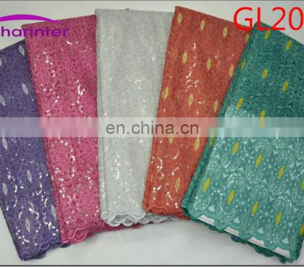 High Quality African Organza Sequin Lace Fabric GL204 photo-6