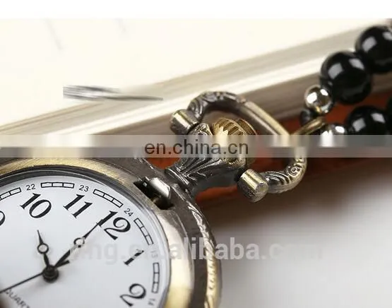 Vintage Design New Artistic Bead Chain Pocket Brass Watch photo-3