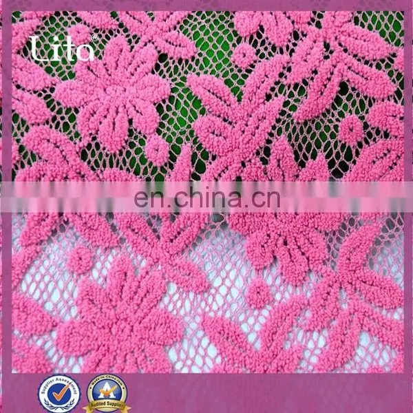 2018 Non Stretch Brushy Flower Lace Fabric