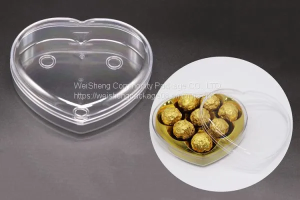 Weisheng Factory Heart-Shaped Chocolate Box Clear Food Plastic Case Chocolate Cases Boxes Cookie Sweets Cake Candy Box photo-2