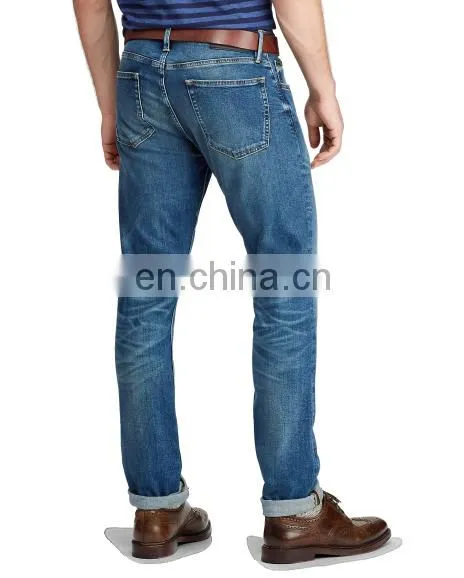 Diznew Wholesale Zipper Fly 98% Cotton Fabric Jeans Trousers Plain Mens Selvedge Denim Jeans photo-5