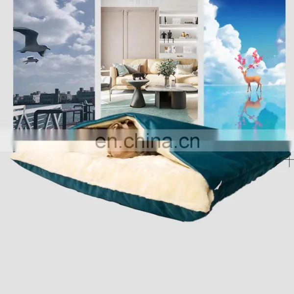 Dog Bed Pet Cushion Crate Mat,Washable Pet Bed for Medium Large Dogs With Blanket photo-6