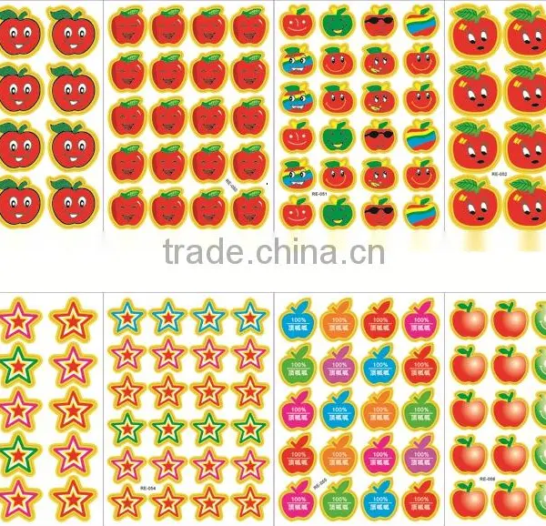 New Hot Custom Printing Removable Kids Rewards Stickers,phrase Stickers,smile Round Face Stickers photo-4