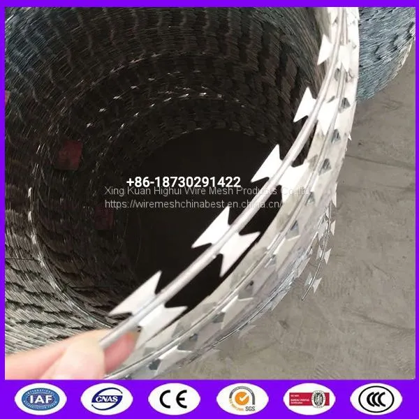 Silver Color Coiled Razor Barbed Wire , Spiral Barbed Wire Sample Avaliable photo-3