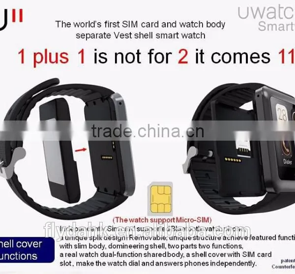 1.54" Capacitive Touch Screen Smart Watch With Bluetooth 4.0 Smart Watch U11 Uwatch Wristwatch U11 Watch Phone. photo-2