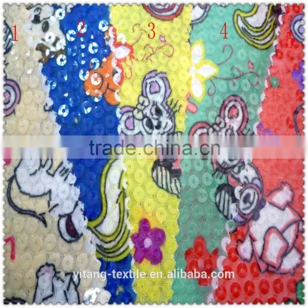 Cute Animal Printed Sequin Fabric photo-6