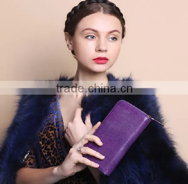 Exotic Cabrite Skin Leather Lady Evening Clutch Bag Hand Bag Leather Wallet photo-4