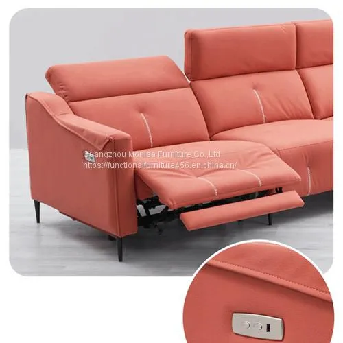 Italian Minimalist Living Room Combination Fabric Sofa Three-Seat High-Quality L-Shaped Cotton And Linen Chaise Longue Sofa photo-2