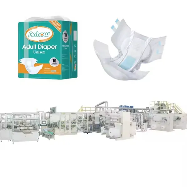 Full Servo Adult Diaper Production Line, Adult Diaper Making Machine Automatic, Adult Diaper Machine With Packing Machine