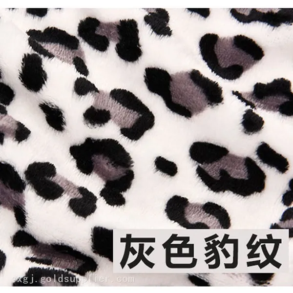 Wholesale Orange Ocelote Printed Brushed Flannel Fleece Fabrics photo-4