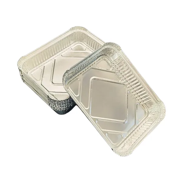 Disposable 900ml Aluminum Foil Container Rectangular Food Tray for Baking Roasting Takeout Use photo-4