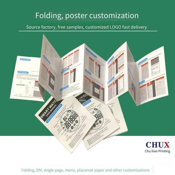 Color Page Printing, Promotional Leaflets, Posters (750*530), Folded Pages on Art Paper, One-piece Design, Factory Customization photo-4