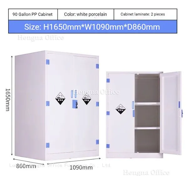 Secure and Durable PP Chemical Storage Cabinet | Double-Lock Protection for Corrosive Liquids in Production Areas