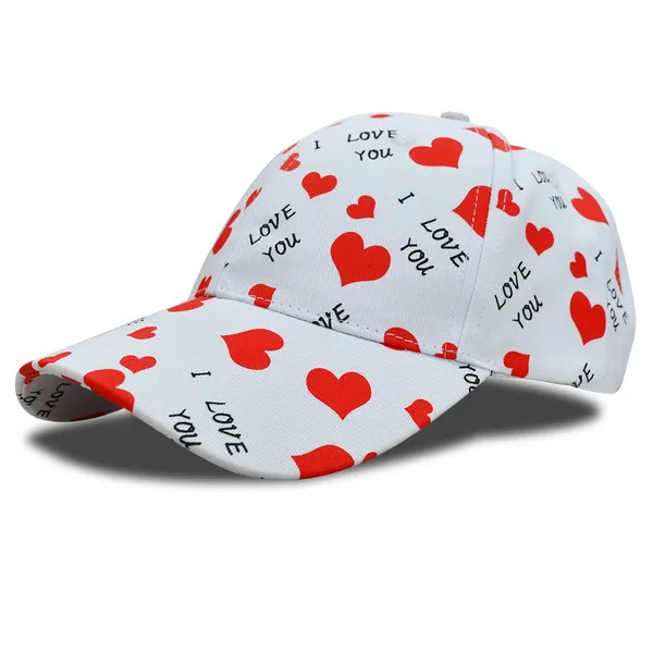 Valentine Day Gift Merch All Over Print Sweet Heart Pattern 6 Panel Baseball Cap photo-3
