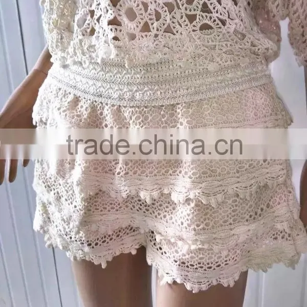 Ladies Hot/water Soluble Lace Short/cotton Embroidery Lace for Girls Shorts photo-5