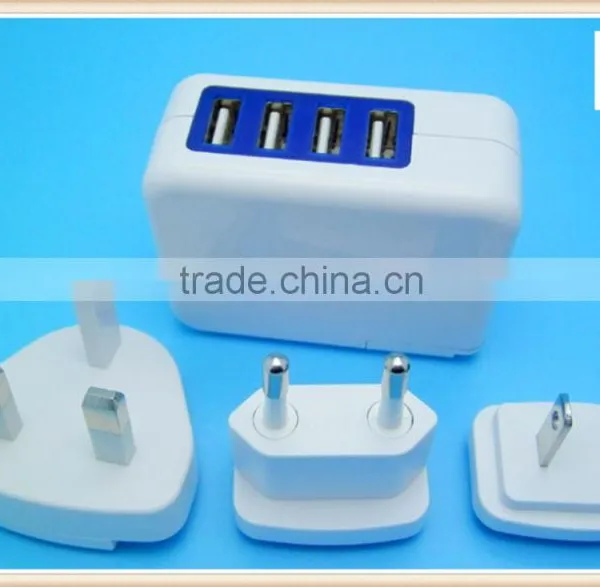 Travel Charger 3.5/4.2A 4 Ports Wall Charger With Interchangeable Plug photo-5
