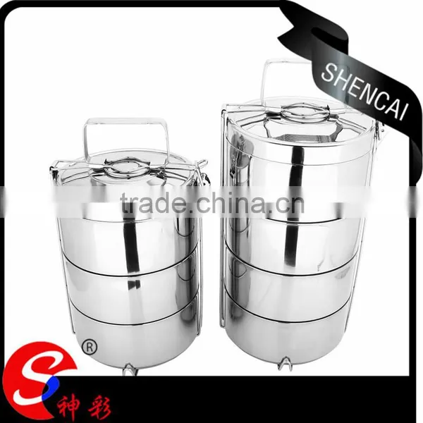 Stainless Steel Colored Tiffin Lunch Box / Stainless Steel Food Carrier With Lock