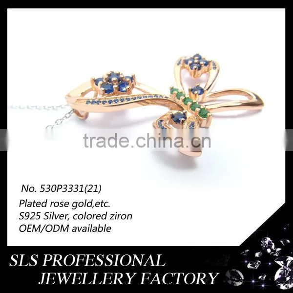 Lastest Jewelry Classic Moods Pendant Butterfly Shape Pendant for Lady 's Wear in Party and Anniversary Colored Stones Pendant photo-4