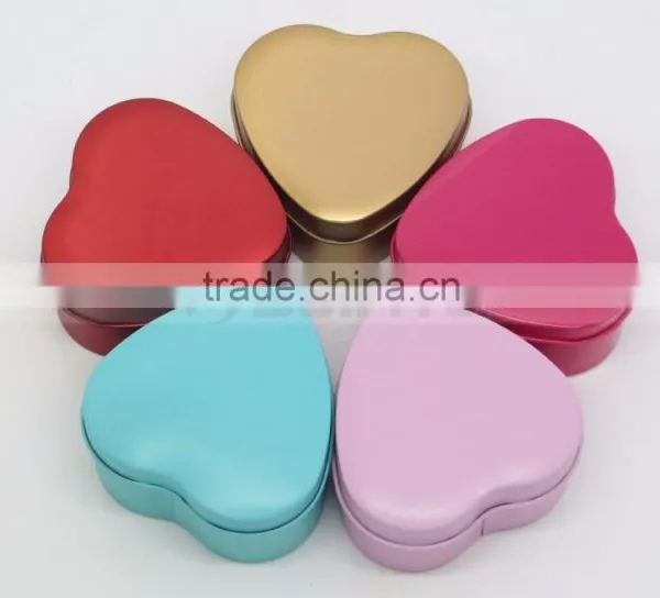 0.23mm Thick Tin Plate Cheap Price Multi Color Candy Heart Shape Gift Tin Case photo-3