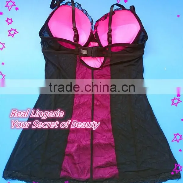 Mesh & Satin Lingerie Set, Sexy Babydolls photo-6
