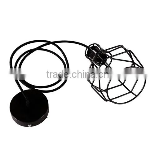 2015 Vintage Pendant Lamp Light Black Metal Iron Lampshade Lamp Cover E27 220V Loft Coffee Bar Restaurant Kitchen Lights photo-5