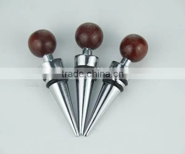 Wood Head Decoration Wine Bottle Stopper Cap Wine Metal Bottle Stopper Supplier's Choice photo-3