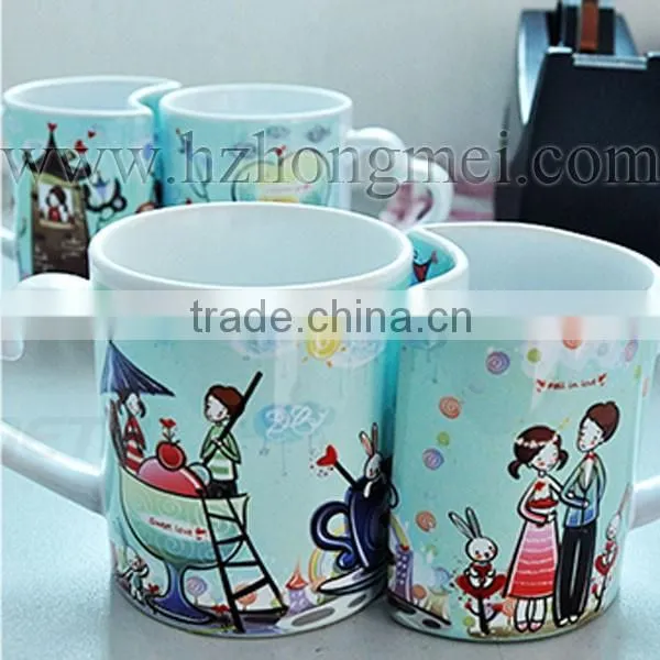 DIY 2015 New Hot Selling Plain Ceramic Lover Heat Transfer Mug Coating Cup photo-3