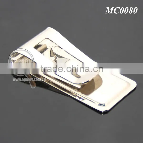 Men Style Fashion Stainless Steel Metal Black Genuine Leather Money Clip photo-3